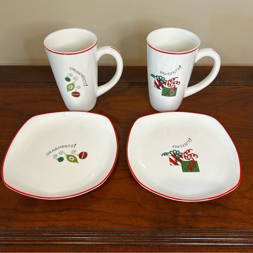 Fitz and Floyd Essentials “Merry Christmas” Mug and Plate Set